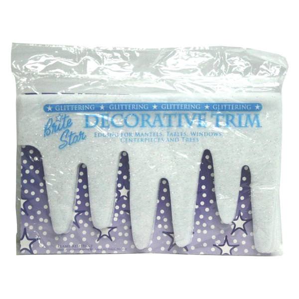 7" x 96" Glittering Decorative Icicle Trim (2 Piece)